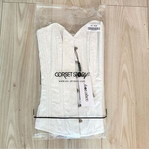 NWT corset story white brocade expert waist training corset